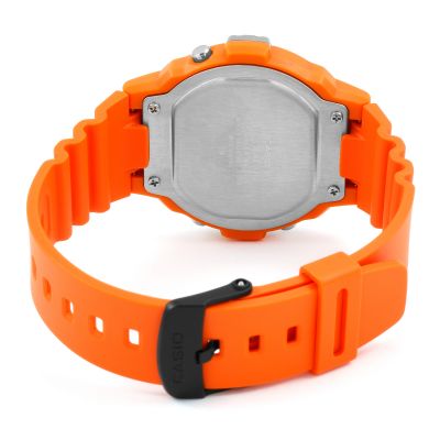 casio men's orange illuminator lcd watch